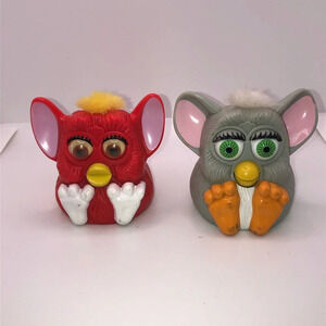 1998 Furby McDonald’s Collectible Toys Set Red and Gray